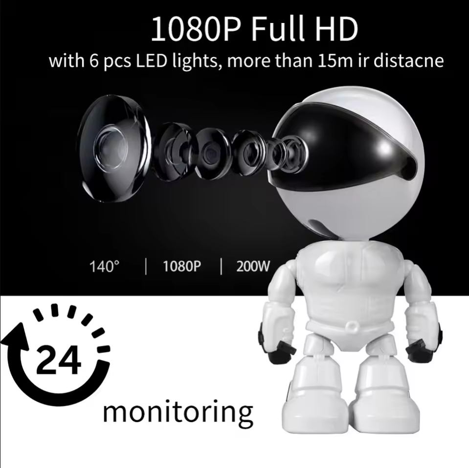 Home Security Robot - กล้องวงจรปิดอัจฉริยะ WiFi IP ความละเอียด 1080P HD
