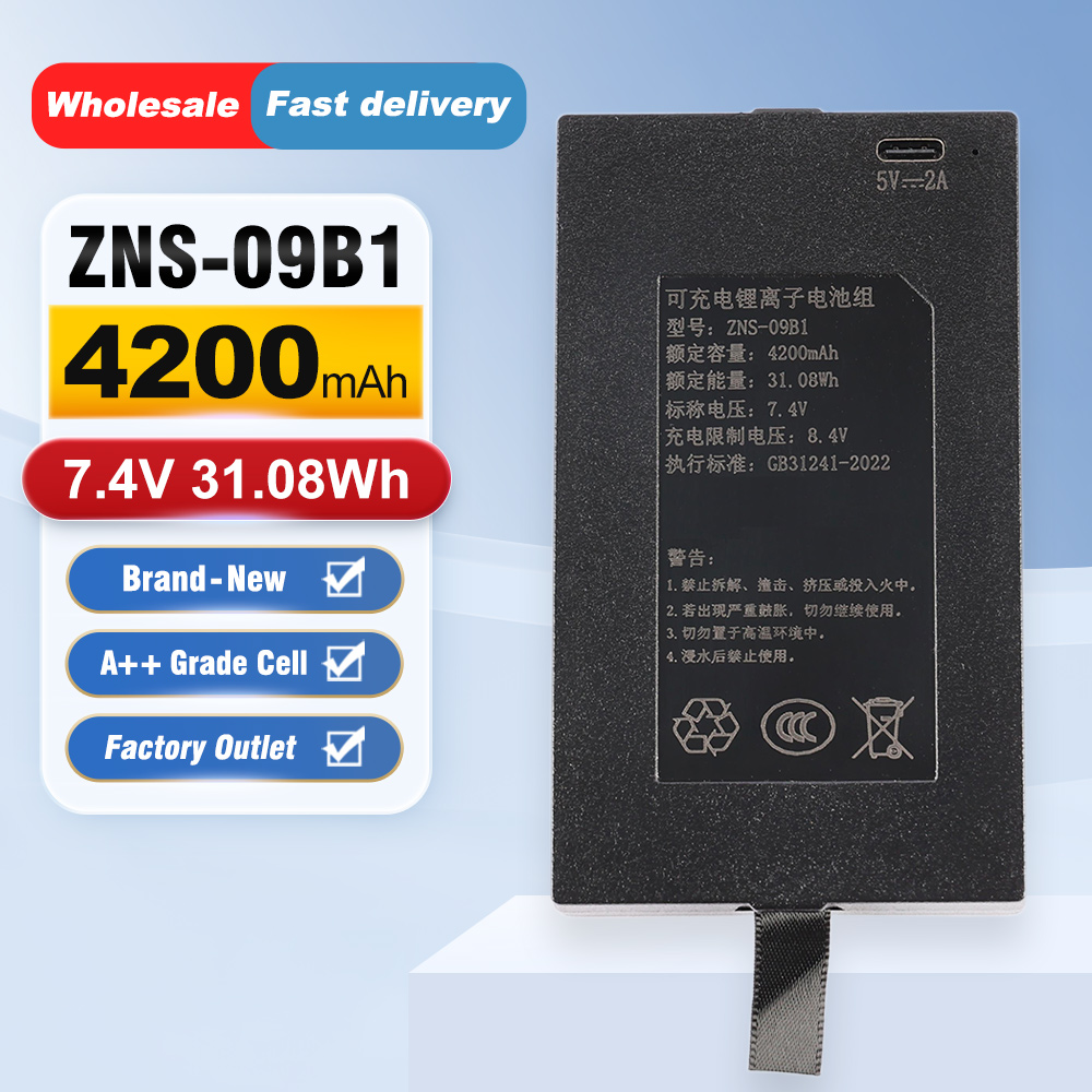 Home Security Battery Replacement - ZNS-09B1 แบตเตอรี่สำรอง 4200mAh C+C- P-P+ สำหรับแหล่งจ่ายไฟของสมาร์ทดอร์ล็อค