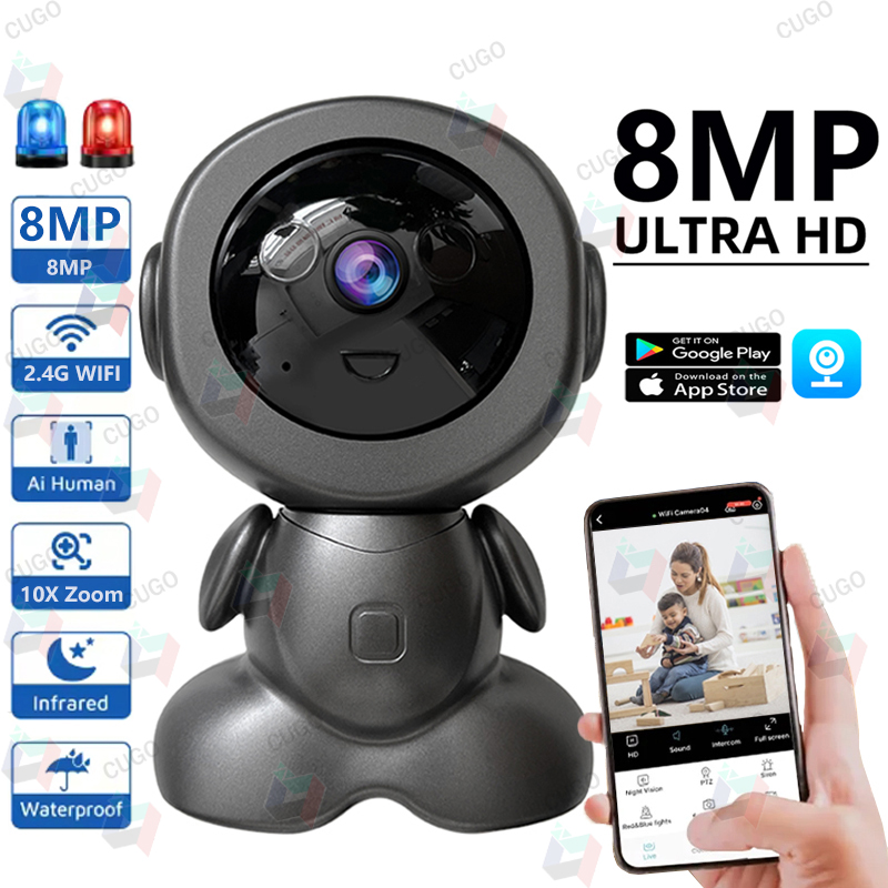 กล้องวงจรปิดไร้สาย 8MP แบบหมุน - Home Security Robot บทวิจารณ์และราคา