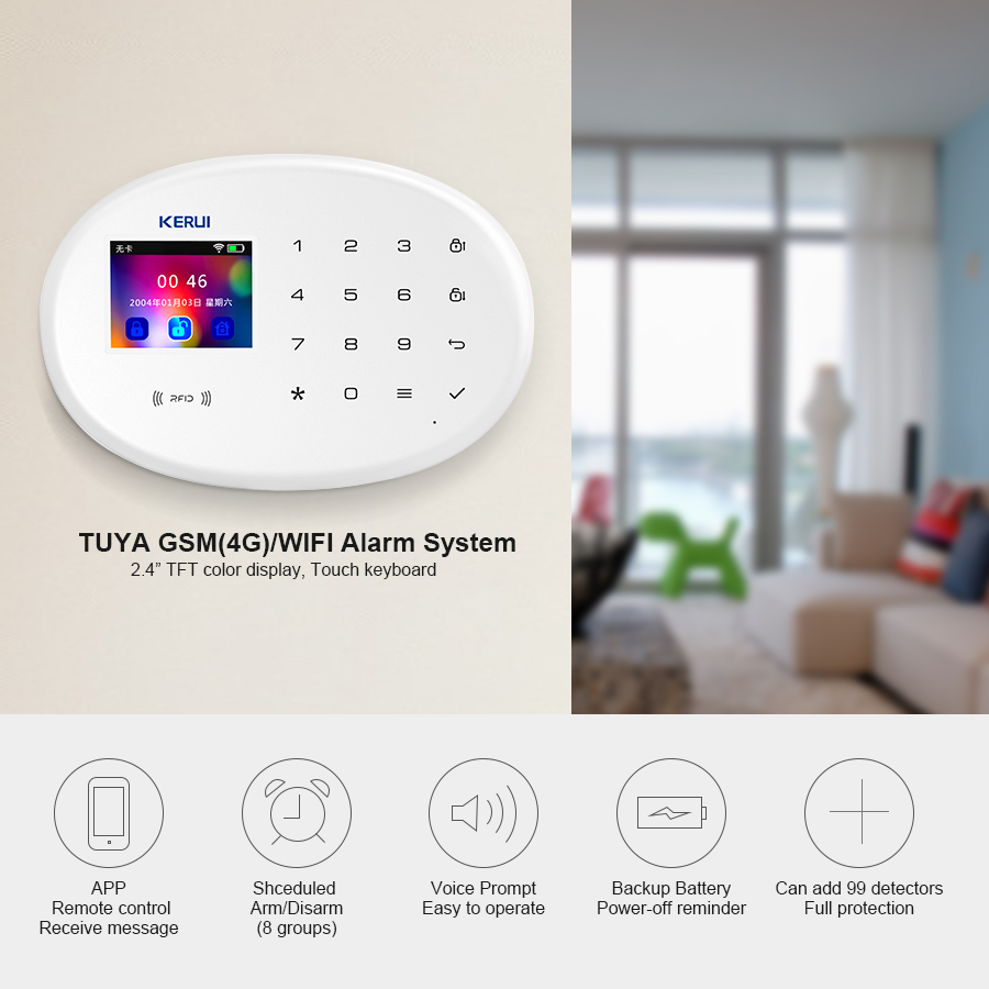 KERUI W202 ระบบ WIFI GSM Home  - Home Security Front Door Camera บทวิจารณ์และราคา