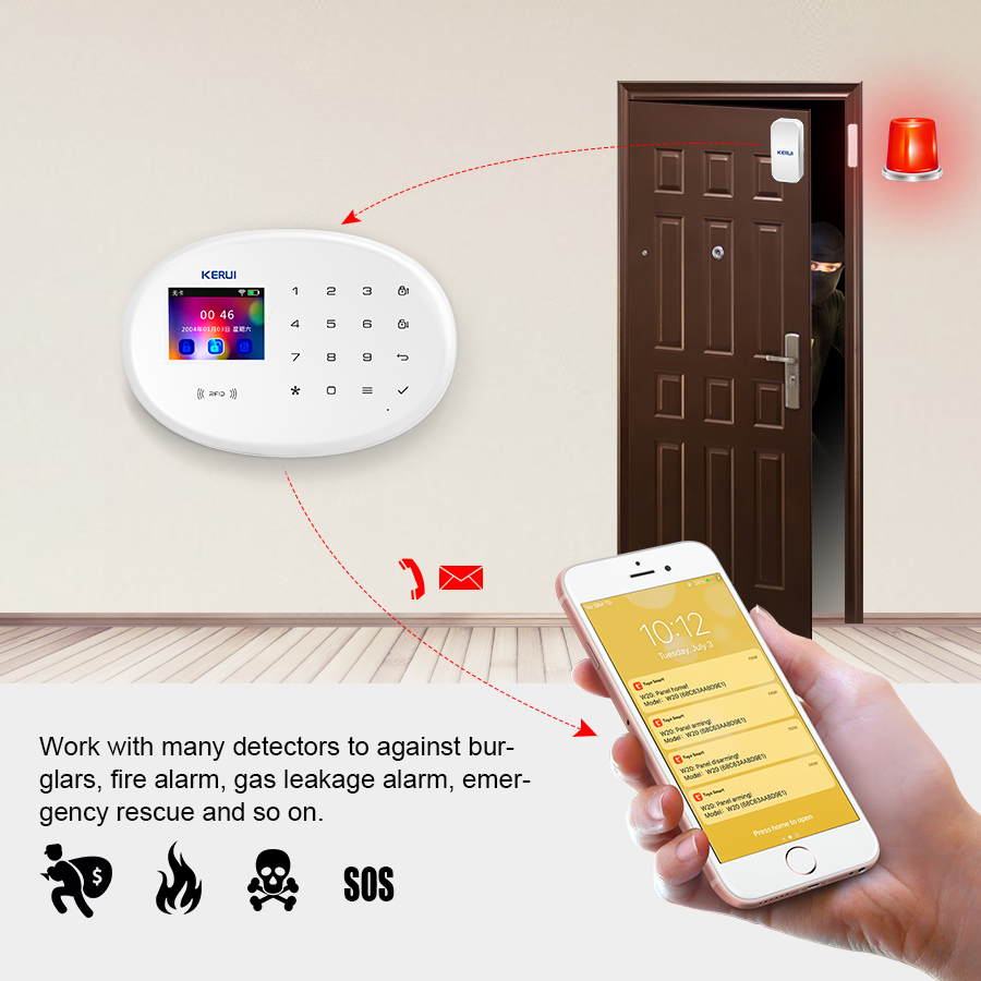 KERUI W202 ระบบ WIFI GSM Home  - Home Security Front Door Camera บทวิจารณ์และราคา