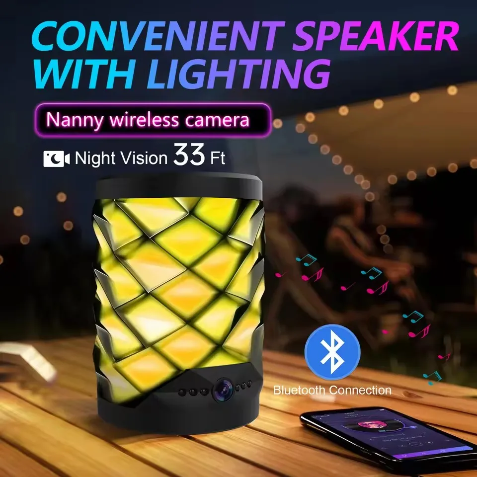 กล้อง HD มินิไวไฟ ลำโพงบลูทูธ  - Home Security Flood Lights บทวิจารณ์และราคา