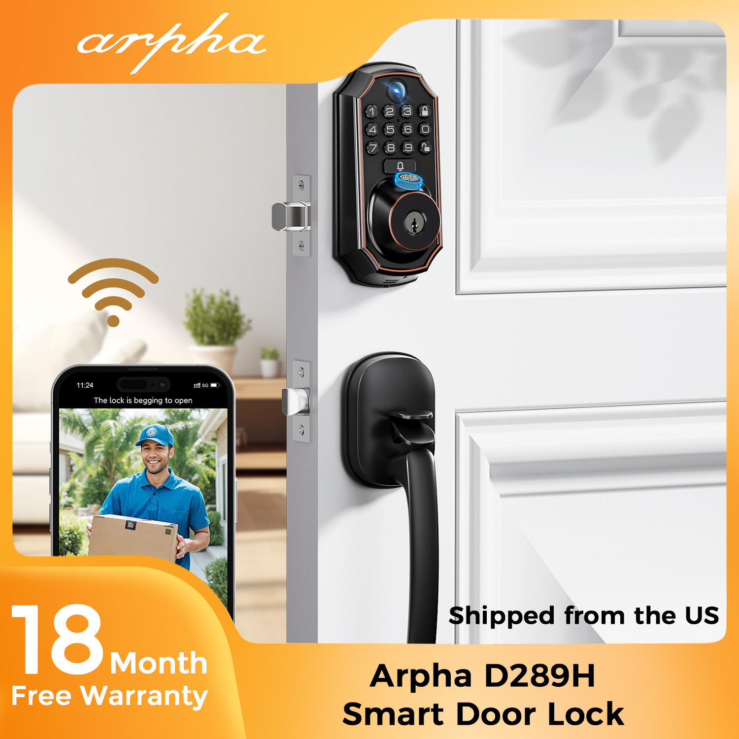 ARPHA D289H กลอนประตูอัจฉริยะพ - Home Security Front Door Camera บทวิจารณ์และราคา