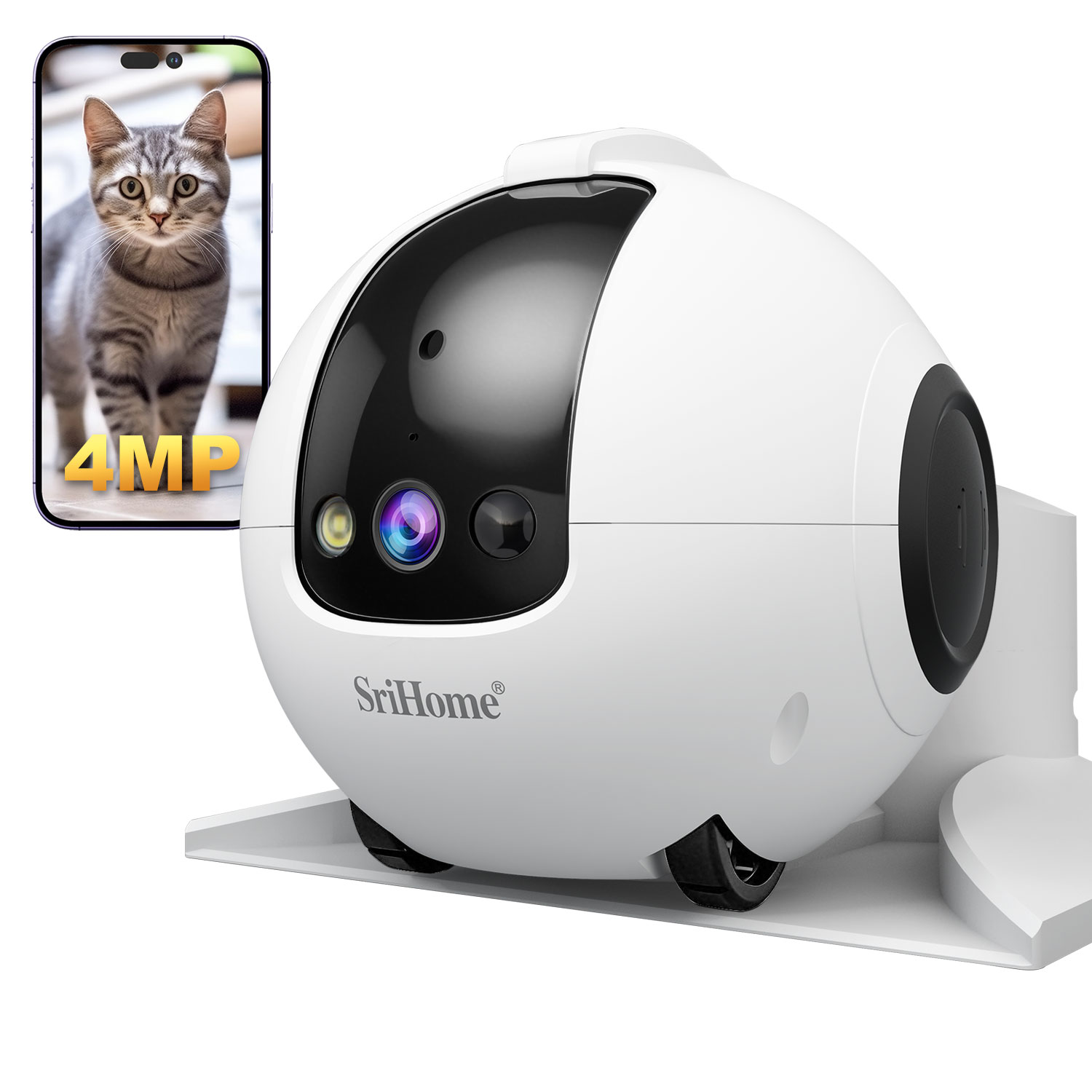กล้องวงจรปิดไร้สาย 4MP Srihome - Home Security Robot บทวิจารณ์และราคา